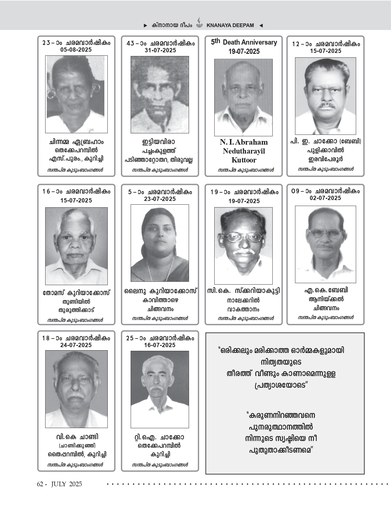 Death Anniversaries